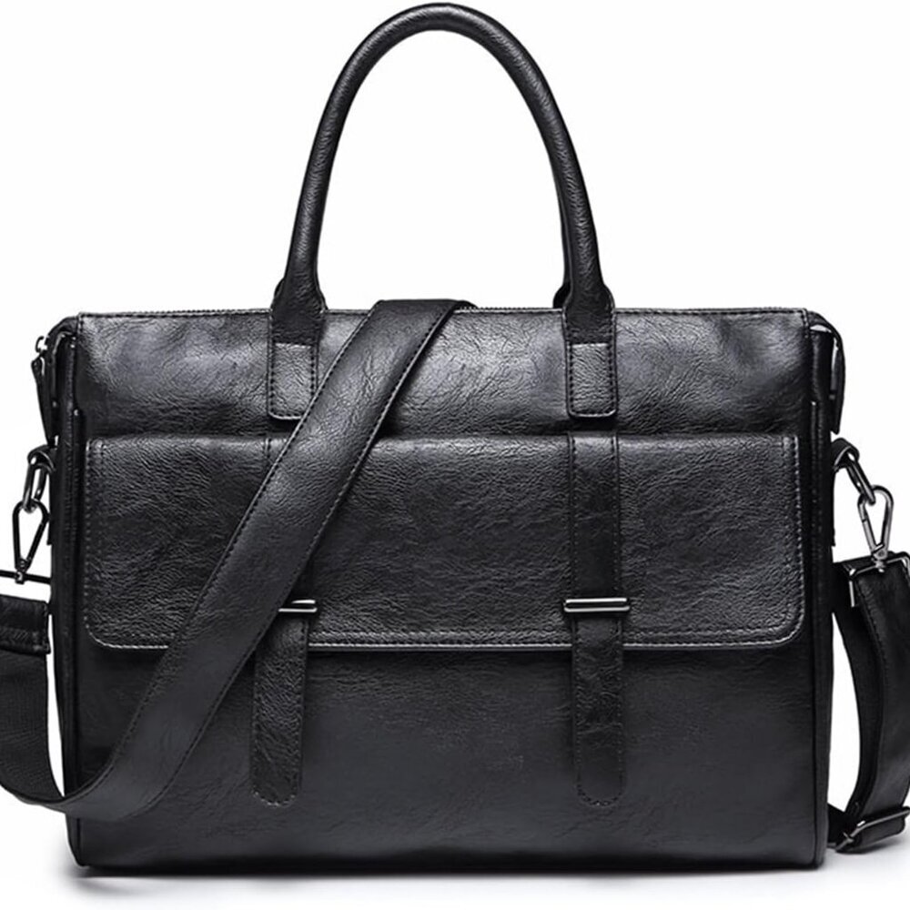 Leather Messenger Bag Satchel Bags, Large Sling Briefcase Bag for Men and Women,